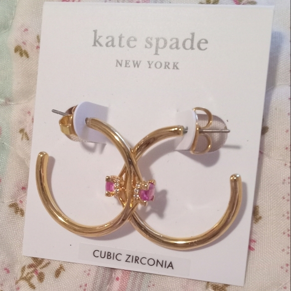 Kate Spade Little Luxuries Rose Gold Hoop Earrings - Picture 10 of 12